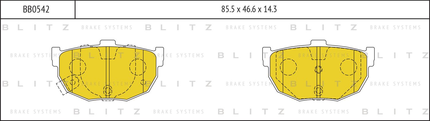 Колодки тормозные дисковые | зад прав/лев | (Blitz) Blitz. Артикул BB0542