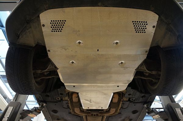 Защита алюминиевая АВС-Дизайн для радиатора, картера, КПП Porsche Panamera II 2016-2026. Артикул 36.05ABC