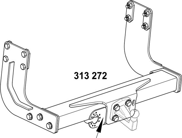 Фаркоп Westfalia для Volkswagen Crafter I 2006-2016 фургон без ступеньки (4,6-5 т, колесная база 4325 мм). Артикул 313273600001