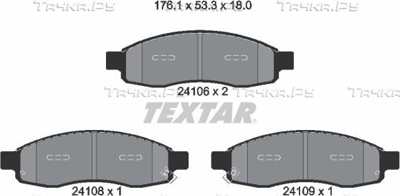 Тормозные колодки Textar. Артикул 2410601