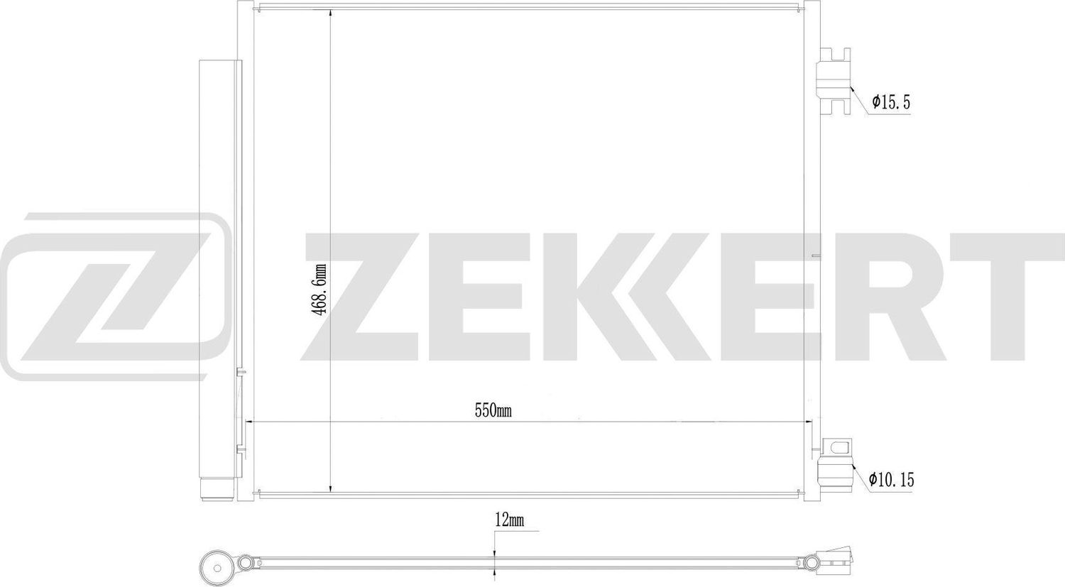 Радиатор кондиционера (конденсатор) Zekkert (алюминий). Артикул MK-3064