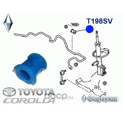 48815-12140 сайлентблоки полиуретановые (Фортуна). Артикул T198SV