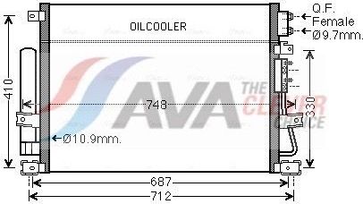 Радиатор кондиционера (конденсатор) AVA (алюминий) для Chrysler 300C II 2011-2026. Артикул CRA5124D