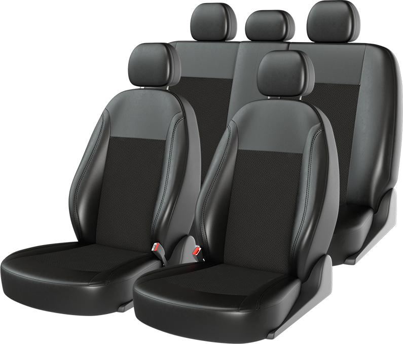 Чехлы универсальные CarFashion Atom Jacquard на сидения авто, цвет Черный/Черный/Черный. Артикул 10941