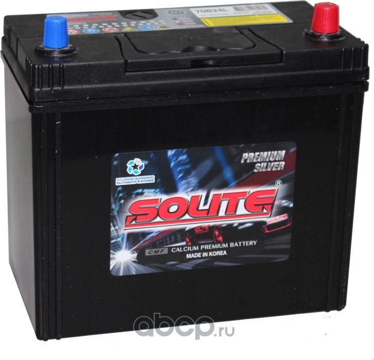 59 Ач Solite Silver (70B24L) о/п тонк.кл. Solite. Артикул 70B24L