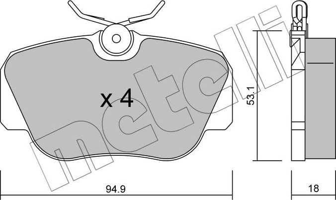 Тормозные колодки Metelli. Артикул 22-0041-0