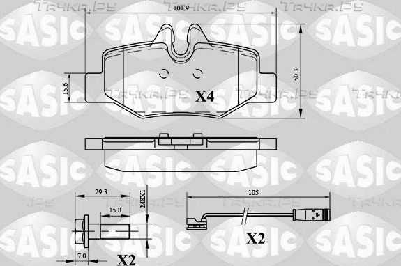 Тормозные колодки Sasic. Артикул 6216033