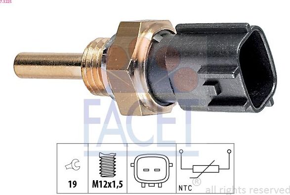 ДАТЧИК ТЕМПЕРАТУРЫ Facet Made in Italy - OE Equivalent. Артикул 7.3225