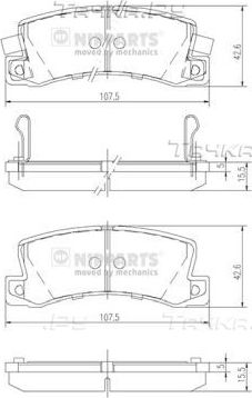 Тормозные колодки Nipparts задние для Lexus ES I 1989-1997. Артикул J3612013
