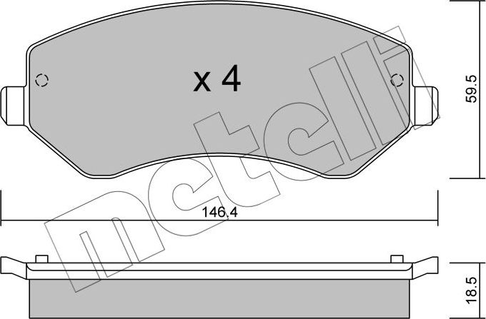 Тормозные колодки Metelli. Артикул 22-0524-0