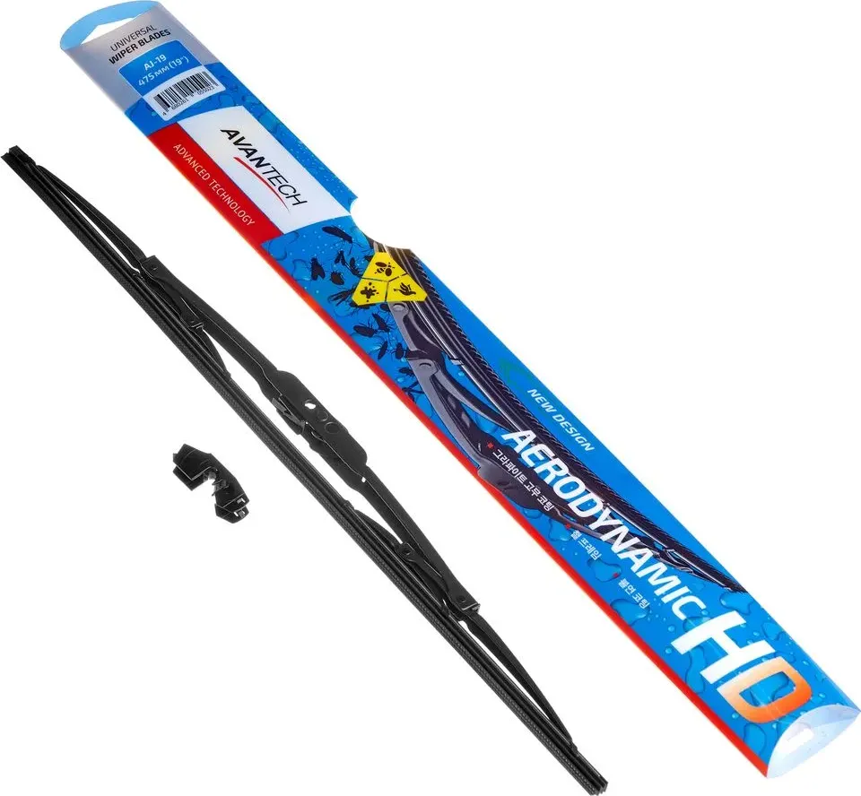Дворник 475мм, 19 каркасный Aerodynamic (AJ19) Avantech Avantech. Артикул AJ19