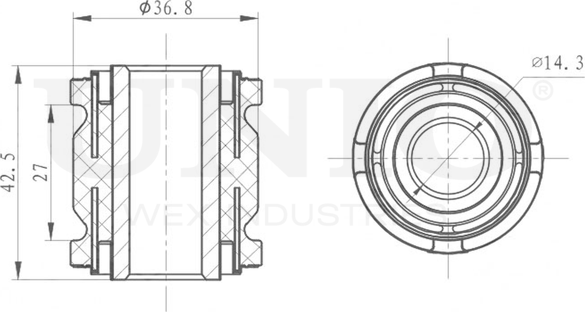 Сайлентблок реактивной тяги (Unio). Артикул RMP-20421