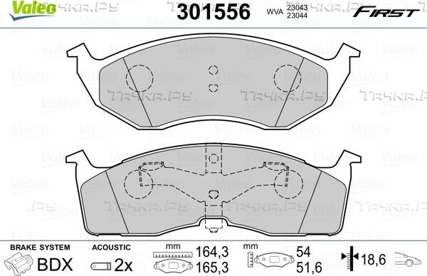 Тормозные колодки Valeo First передние для Chrysler Neon I 1994-1998. Артикул 301556