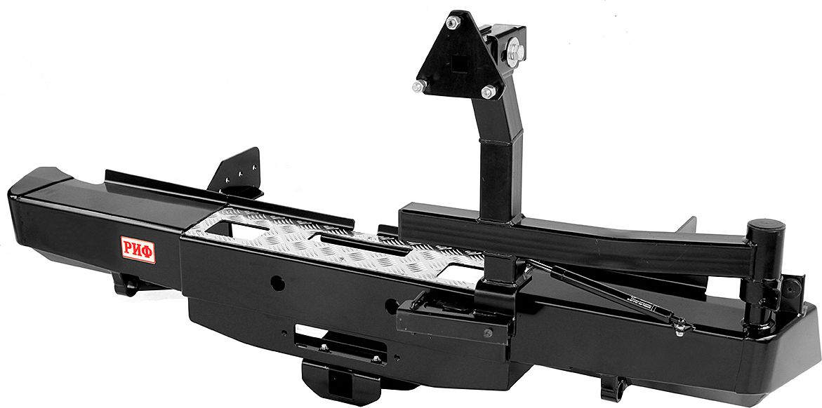 Бампер силовой РИФ задний с площадкой под лебёдку, квадратом под фаркоп и калиткой для Fiat Fullback 2016-2026. Артикул RIFTMQ-20123
