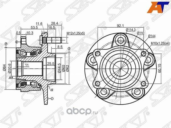Ступичный узел FRRR SUZUKI GRAND VITARA 05- (SAT). Артикул ST4340165J02