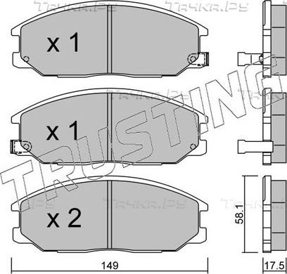 Тормозные колодки Trusting передние для SsangYong Kyron I 2005-2015. Артикул 648.0