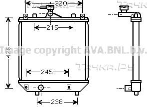 Радиатор охлаждения двигателя AVA для Subaru Justy II 1995-2003. Артикул SZA2064