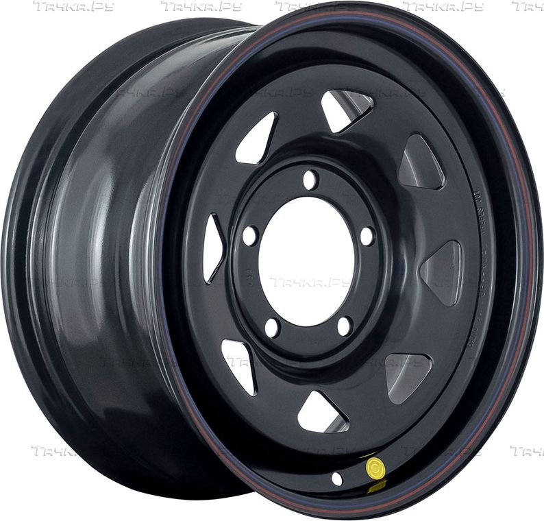 Колёсный диск OFF-ROAD Wheels усиленный стальной черный 5x139,7 8xR16 ET+25 для УАЗ Pickup 2008-2026 (треугольник мелкий). Артикул 1680-53910BL+25A17X