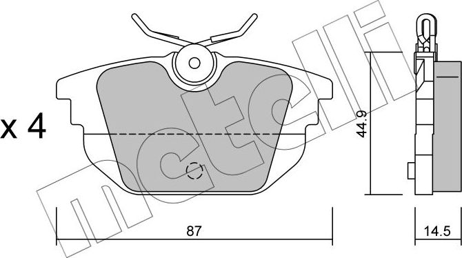Тормозные колодки Metelli. Артикул 22-0299-0