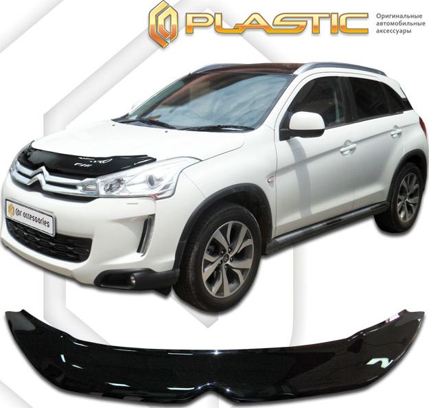 Дефлектор СА Пластик для капота (Classic черный) Citroen C4 Aircross 2012-2017. Артикул 2010010107420
