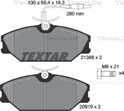 Тормозные колодки Textar передние для Renault Sport Spider 1995-1999. Артикул 2138802
