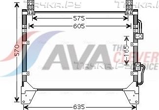 Радиатор кондиционера (конденсатор) AVA (алюминий). Артикул DW5142