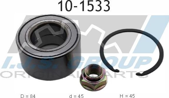 Ступичный подшипник (комплект) IJS Group Technology & Quality передний для Mazda CX-7 I 2007-2011. Артикул 10-1533