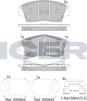 Тормозные колодки Icer. Артикул 182277