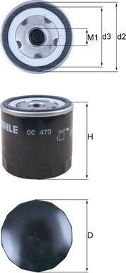 Масляный фильтр Mahle для FSO 127p 1969-1976. Артикул OC 473