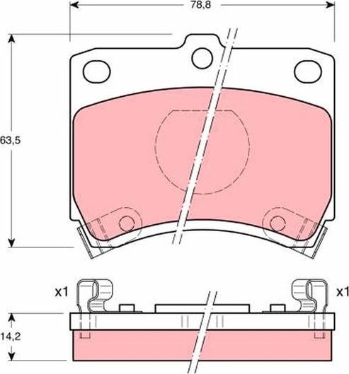 Тормозные колодки TRW передние для Kia Pride I 1990-2001. Артикул GDB773