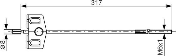 Трос ручника (тросик ручного тормоза) Bosch. Артикул 1 987 482 342