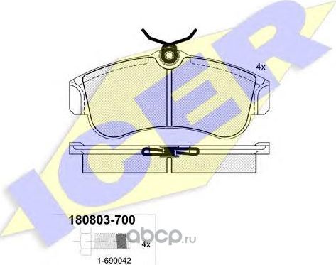 КОЛОДКИ ДИСКОВЫЕ (Icer). Артикул 180803