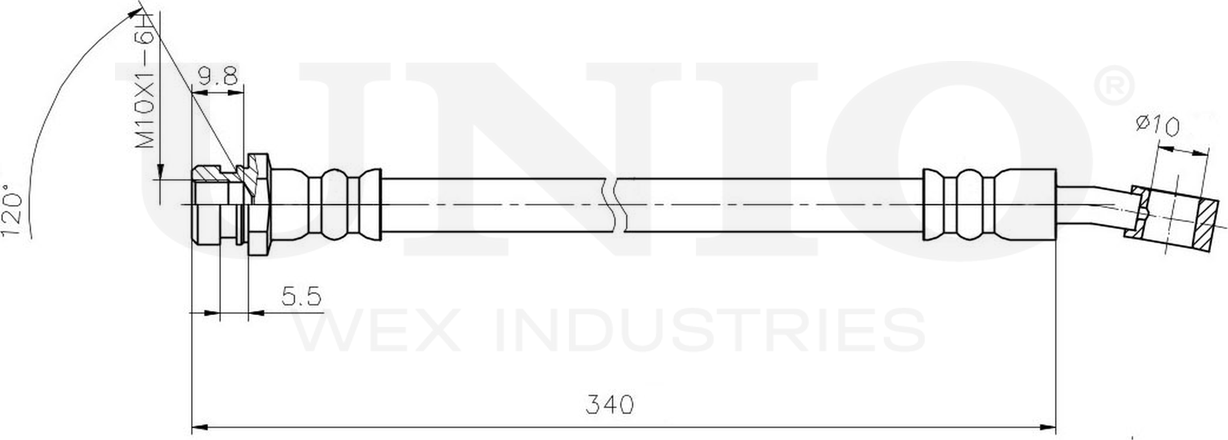 Шланг тормозной (Unio). Артикул BRH-10068