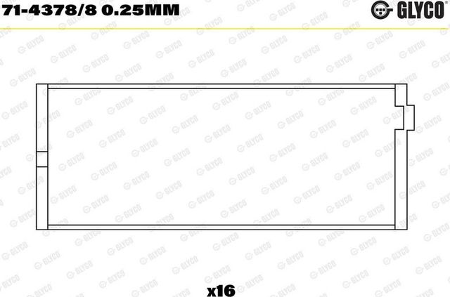 Вкладыши шатунные Glyco для Land Rover Discovery II 1998-2004. Артикул 71-4378/8 0.25mm