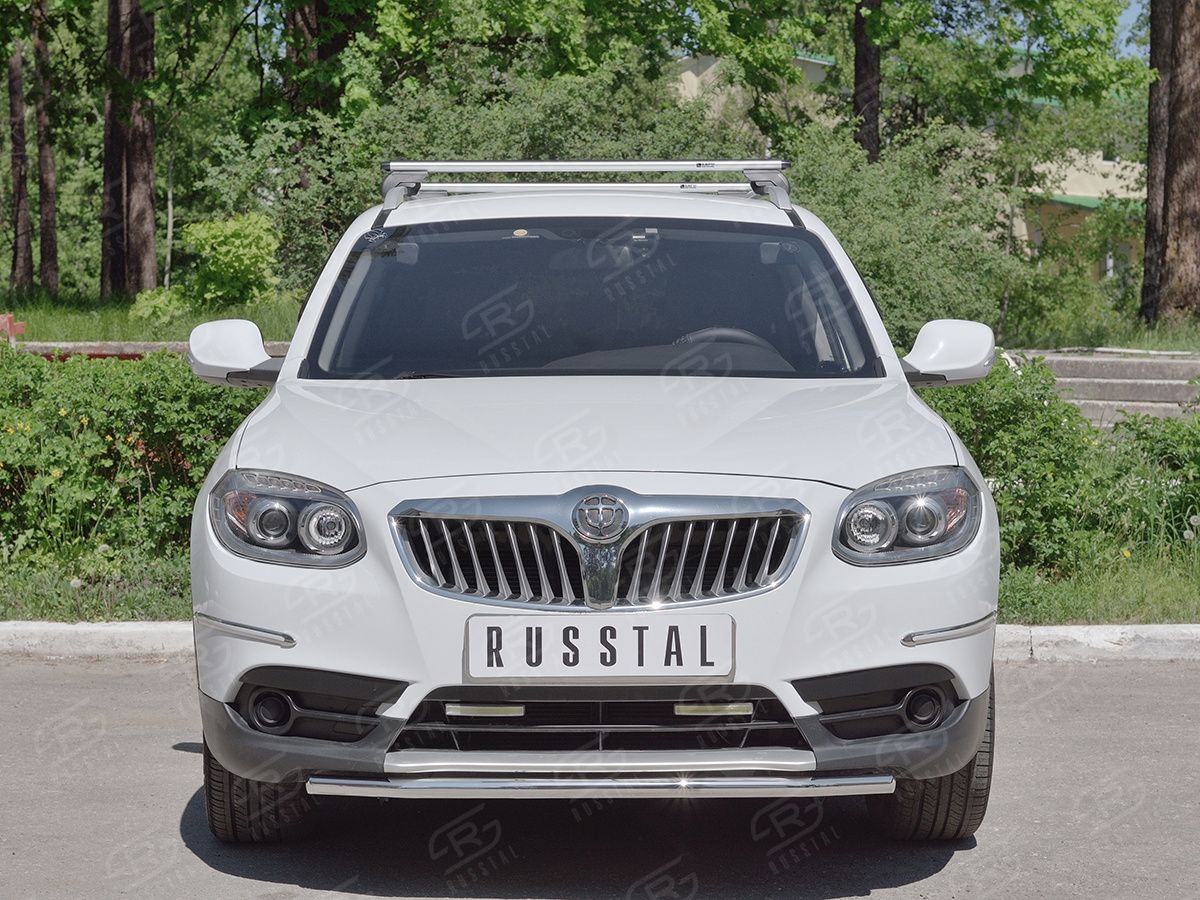Защита RusStal переднего бампера d42 секции для Brilliance V5 2014-2026. Артикул BV5Z-002697