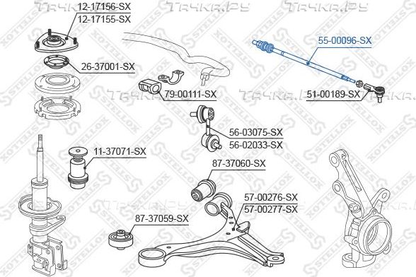 Рулевая тяга Stellox для Honda FR-V 2004-2009. Артикул 55-00096-SX