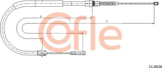 Трос ручника (тросик ручного тормоза) Cofle. Артикул 92.11.6026