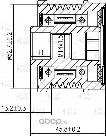 Муфта генератора обгонная StartVOLT для Toyota Highlander IV (U70) 2019-2026. Артикул SGP 0192