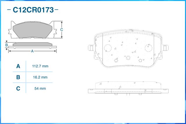 Тормозные колодки задние (Cworks). Артикул C12CR0173