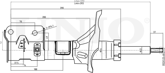 Амортизатор подвески (Unio). Артикул SAB-10039