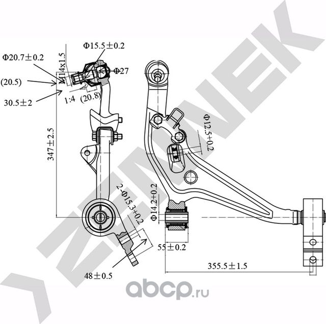 РЫЧАГ ПЕРЕДНИЙ ПРАВЫЙ NISSAN X-TRAIL T30 01 (Zennek). Артикул DCA0109