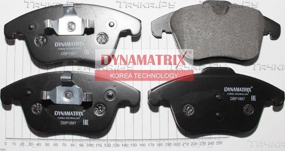 Тормозные колодки Dynamatrix передние для Volvo S80 II 2006-2016. Артикул DBP1897
