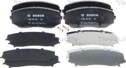 Тормозные колодки Bosch (Low-Metallic) передние для Mazda CX-7 I 2007-2014. Артикул 0 986 494 375