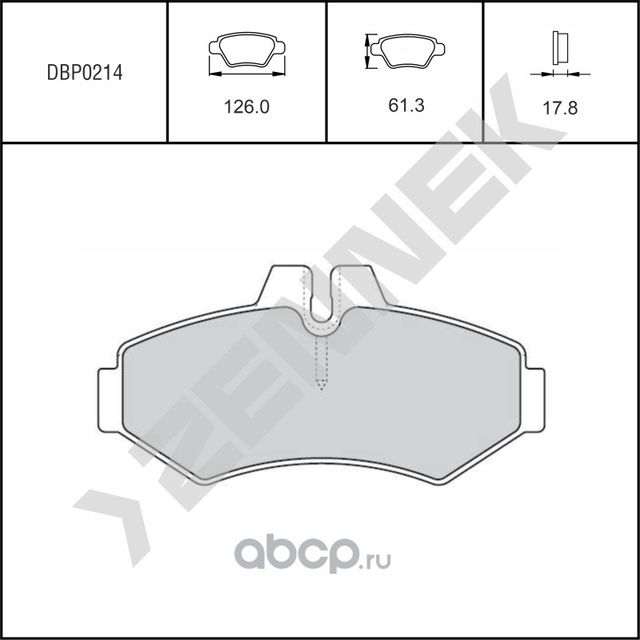 Колодки тормозные дисковые задние MERCEDES W463 89->, SPRINTER 95-06 (Zennek). Артикул DBP0214