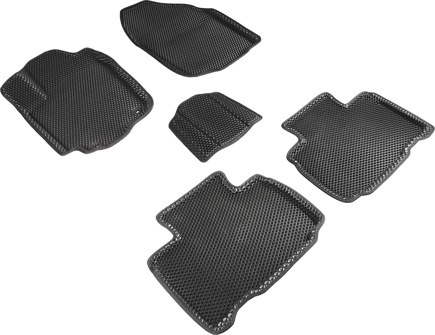 Коврики Seintex 3D EVA ромб для салона Toyota RAV4 IV 2013-2019 ЧЕРНЫЕ. Артикул 95222