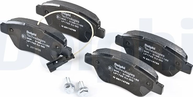 Тормозные колодки Delphi (Low-Metallic). Артикул LP1722