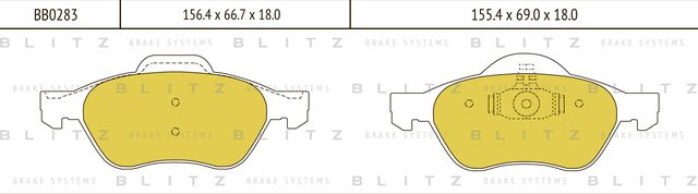 Колодки тормозные RENAULT LAGUNA 01- перед. (Blitz). Артикул BB0283
