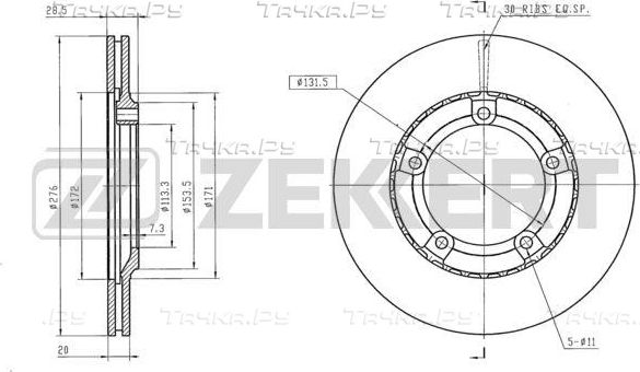 Тормозной диск Zekkert. Артикул BS-6249