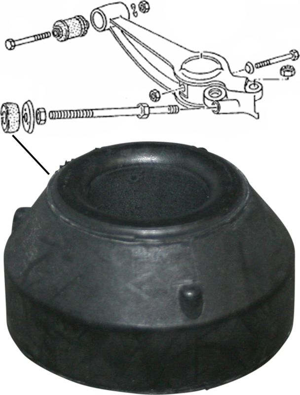 Сайлентблок переднего рычага подвески JP Group Classic правый/левый нижний внутренний для Volkswagen Transporter T3 1979-1992. Артикул 1140201100