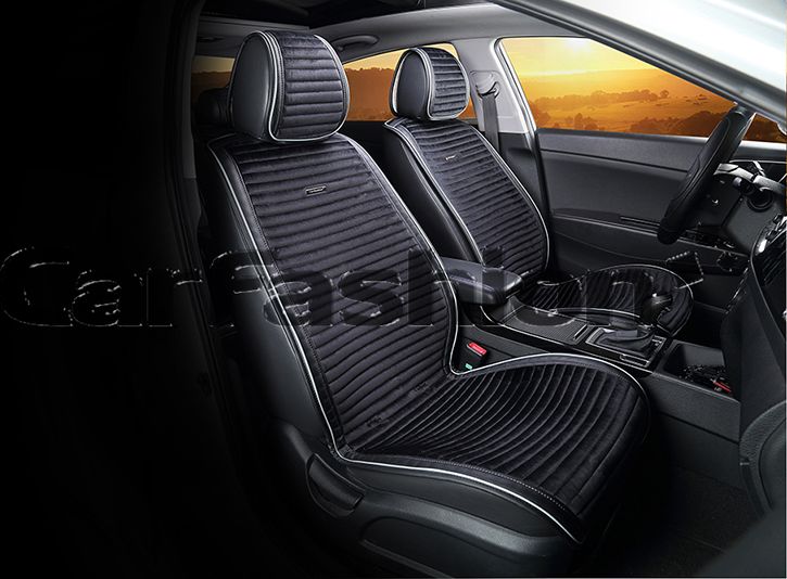 Накидки универсальные CarFashion Monaco на переднее сидения авто, цвет Черный/Черный/Серый/Серый. Артикул 21817